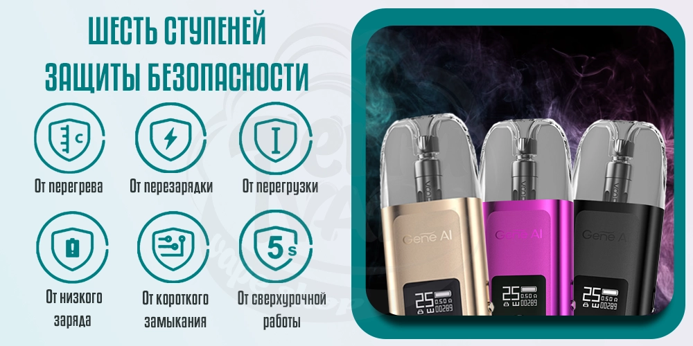 Функции безопасности Voopoo Argus G Pod Kit