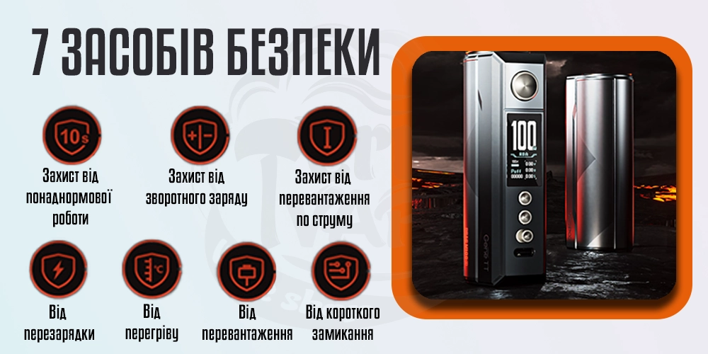 Безпека в бокс-моді Voopoo Drag M100S Box Mod