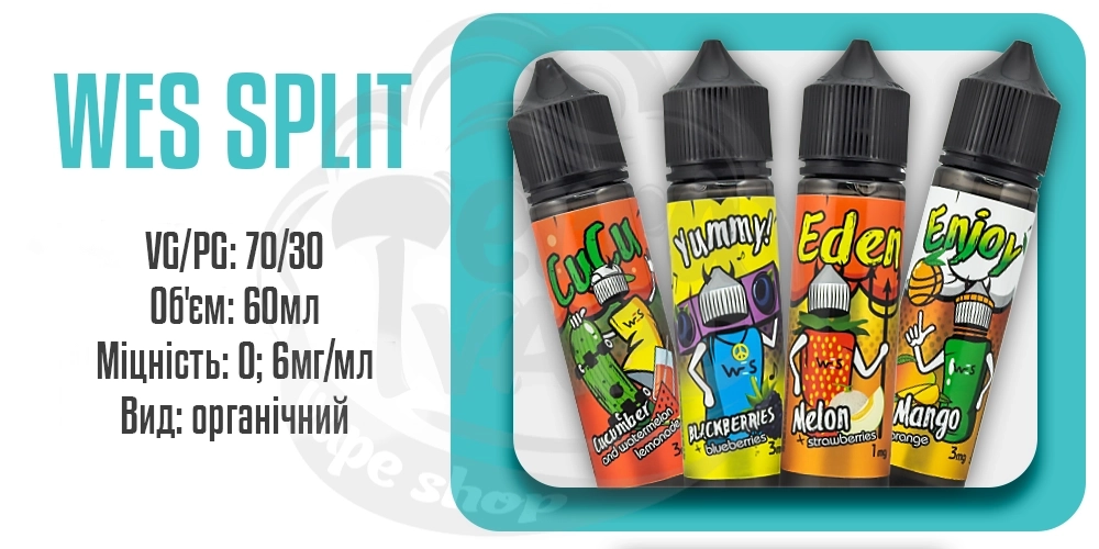 Параметри набору органічної рідини Wes Split 60ml