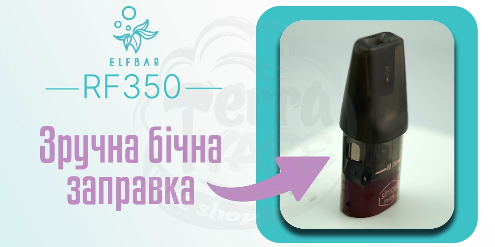 Отвір для заправки в картриджі для Elf Bar RF350