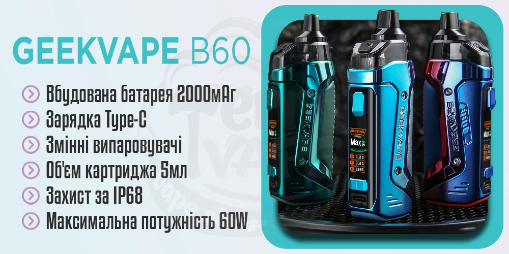 Основні переваги Geekvape Aegis Boost 2 (B60)