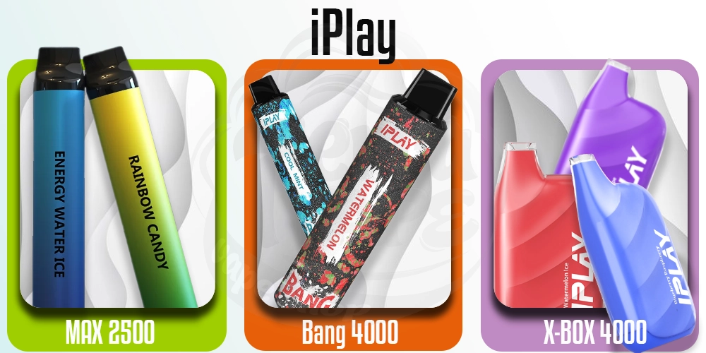 Одноразові електронні сигарети iPlay Max 2500 затяжок, Bang 4000, X-BOX 4000